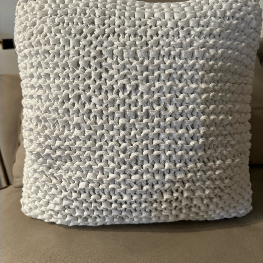 DKNY City Pleat White 14" x 14" Decorative Pillow
